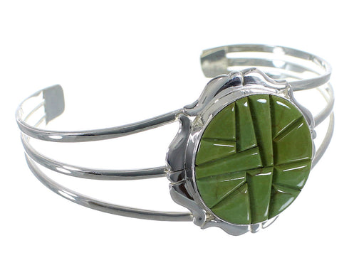 Southwest Authentic Sterling Silver Turquoise Cuff Bracelet VX59355