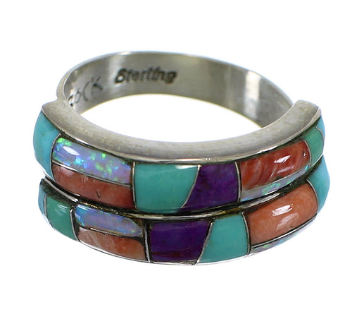 Multicolor WhiteRock Sunrise Sterling Silver Ring Size 6-3/4 FX93665
