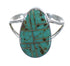 Southwestern Turquoise Inlay Sterling Silver Ring Size 8-3/4 WX58709