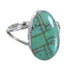 Silver And Turquoise Inlay Southwest Ring Size 8-3/4 WX58750