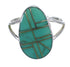 Silver Southwest Turquoise Inlay Ring Size 7-3/4 WX58751