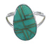 Silver Southwestern Turquoise Inlay Ring Size 6-1/4 WX58753