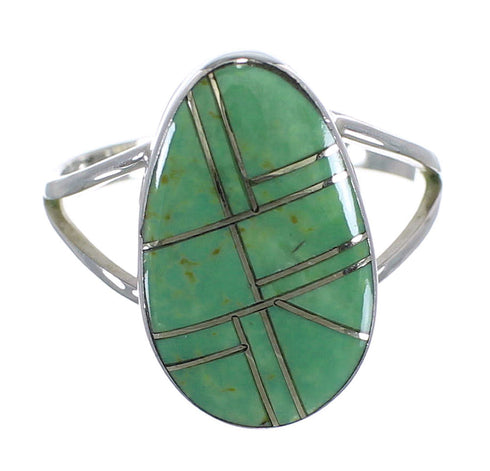 Southwestern Turquoise And Genuine Sterling Silver Ring Size 6-3/4 WX58801