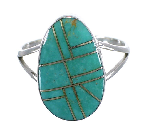 Sterling Silver Southwestern Turquoise Ring Size 7-3/4 WX58820