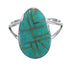 Sterling Silver Southwestern Turquoise Ring Size 7-3/4 WX58820