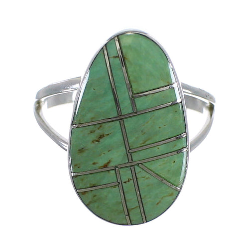 Southwestern Turquoise Sterling Silver Ring Size 6-3/4 WX58828