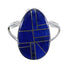 Southwest Lapis Inlay Genuine Sterling Silver Ring Size 5-3/4 RX57809
