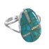 Authentic Sterling Silver Turquoise Opal Inlay Ring Size 7-1/4 RX57547