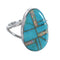 Southwestern Turquoise And Opal Inlay Sterling Silver Ring Size 7-1/4 RX57592