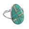 Genuine Sterling Silver Opal Turquoise Inlay Ring Size 5-3/4 RX57733