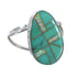 Southwest Turquoise Opal Inlay Authentic Sterling Silver Ring Size 6-3/4 RX57741