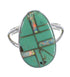 Opal And Turquoise Inlay Silver Southwest Ring Size 5-3/4 RX57613