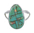 Genuine Sterling Silver Turquoise Opal Inlay Ring Size 5-1/4 RX57617