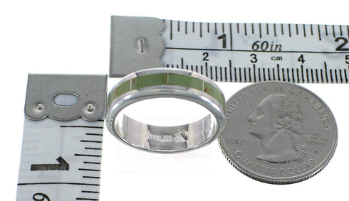 Silver And Turquoise Inlay Ring Size 6-1/2 VX58389