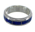 Southwestern Lapis Inlay Genuine Sterling Silver Ring Size 6 RX58506