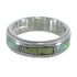 Turquoise And Opal Inlay Southwest Sterling Silver Ring Size 7-1/4 RX57354