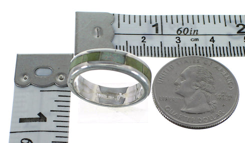 Authentic Sterling Silver Turquoise And Opal Inlay Ring Size 5-3/4 RX57431