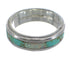 Silver Southwest Turquoise And Opal Inlay Ring Size 6-1/4 RX57473