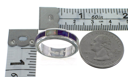 Magenta Turquoise Opal And Sterling Silver Ring Size 7-3/4 VX57694