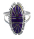 Southwest Genuine Sterling Silver Magenta Turquoise Inlay Jewelry Ring Size 5-1/2 VX58962
