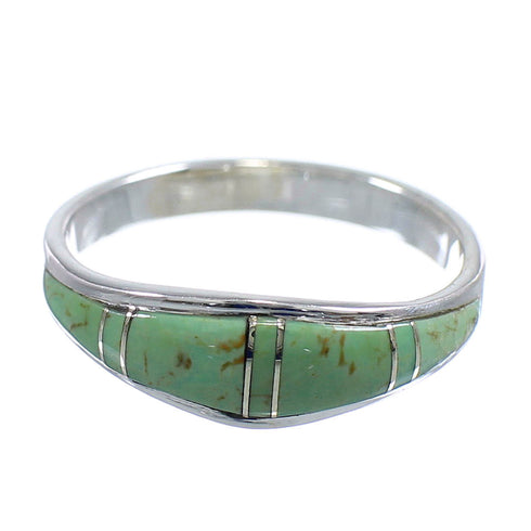 Turquoise And Genuine Sterling Silver Southwestern Jewelry Ring Size 7-3/4 WX58885