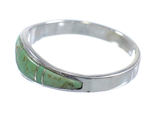 Turquoise And Authentic Sterling Silver Southwestern Jewelry Ring Size 6-1/4 WX58882