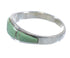 Southwestern Sterling Silver Turquoise Inlay Jewelry Ring Size 8-1/4 WX58916