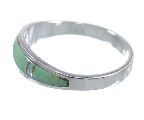 Sterling Silver Southwest Turquoise Opal Inlay Ring Size 7-3/4 RX57282