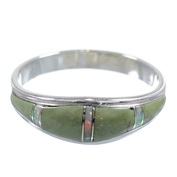 Opal And Turquoise Genuine Sterling Silver Ring Size 6-3/4 RX57315