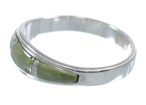Silver Southwest Turquoise And Opal Ring Size 8-1/4 RX57318