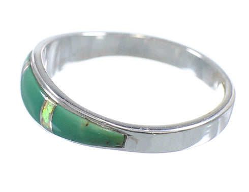 Sterling Silver Southwestern Turquoise And Opal Inlay Ring Size 6-1/2 RX57323