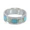 Opal And Turquoise Inlay Silver Ring Size 7-1/4 VX58309