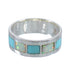 Opal And Turquoise Inlay Silver Ring Size 7-1/4 VX58309