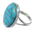 Genuine Sterling Silver And Turquoise Inlay Southwestern Ring Size 5-3/4 WX59088