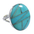 Genuine Sterling Silver Southwest Turquoise Inlay Ring Size 5-1/4 WX59143