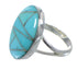 Genuine Sterling Silver Southwest Turquoise Inlay Ring Size 5-1/4 WX59143