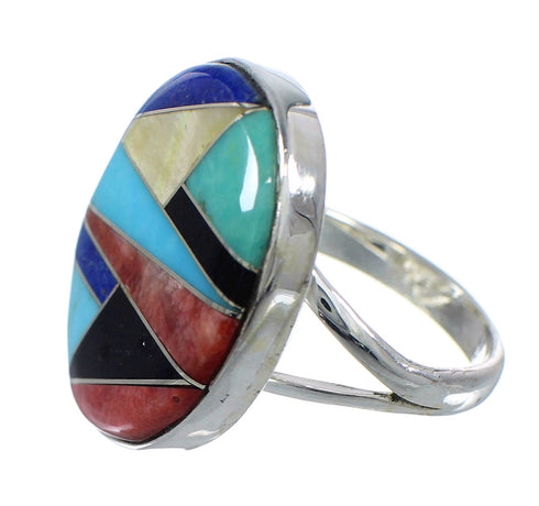 Multicolor Sterling Silver Southwestern Ring Size 4-3/4 VX58843