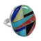 Southwestern Multicolor Sterling Silver Ring Size 6-1/2 VX58858