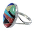 Southwestern Multicolor Sterling Silver Ring Size 6-1/2 VX58858