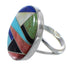 Southwestern Sterling Silver Multicolor Ring Size 4-1/2 VX58864