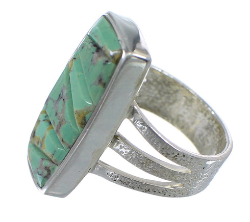 Southwest Turquoise And Sterling Silver Ring Size 4-3/4 VX57299