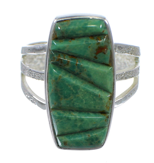 Southwest Turquoise And Genuine Sterling Silver Jewelry Ring Size 5 VX57360