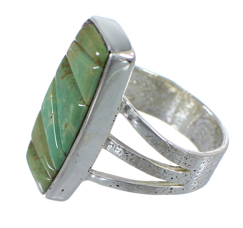 Turquoise And Genuine Sterling Silver Jewelry Southwest Ring Size 6-3/4 VX57363