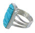 Sterling Silver Southwestern Turquoise Inlay Jewelry Ring Size 6-3/4 WX59181