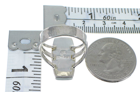 Turquoise Inlay And Sterling Silver Southwestern Jewelry Ring Size 5-1/4 WX59175