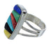 Southwestern Sterling Silver And Multicolor Jewelry Ring Size 4-3/4 VX58873