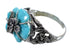 Sterling Silver And Turquoise Flower Dragonfly Ring Size 4-3/4 RX82620