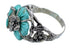 Turquoise Flower Dragonfly Sterling Silver Ring Size 4-3/4 RX82658