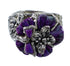 Southwest Magenta Turquoise Flower Dragonfly Silver Ring Size 5-3/4 VX59022