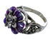 Silver And Magenta Turquoise Flower Dragonfly Southwest Ring Size 6-1/4 VX59024